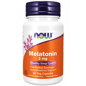 NOW MELATONIN 3 MG FOR HEALTHY SLEEP CYCLE ( MELATONIN ) 60 VEG CAPSULES